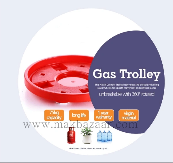 Gas Cylinder Trolley Stand with Movable Wheels. (Multi Color)